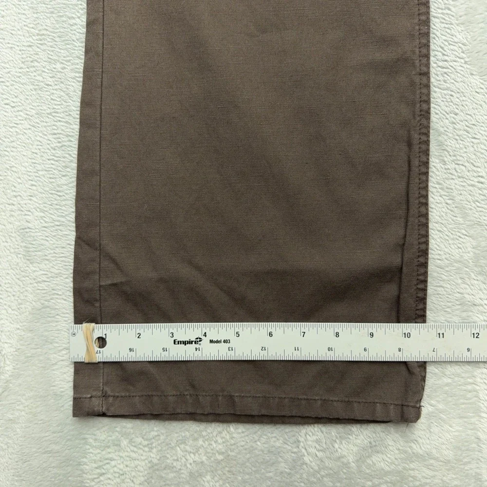Banana Republic Pants Womens 8 Brown Cotton Linen Blend Wide Leg Trouser Casual